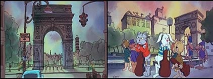 Washington Square Park as depicted in “Fritz the Cat”